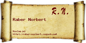 Raber Norbert névjegykártya